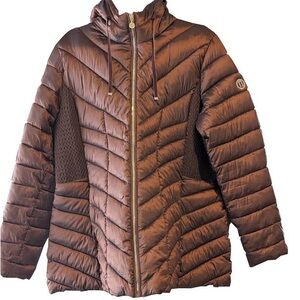Women's Brown Quilted Bernardo coat worn twice too big for me